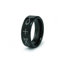 Tungsten Faceted Wedding Band